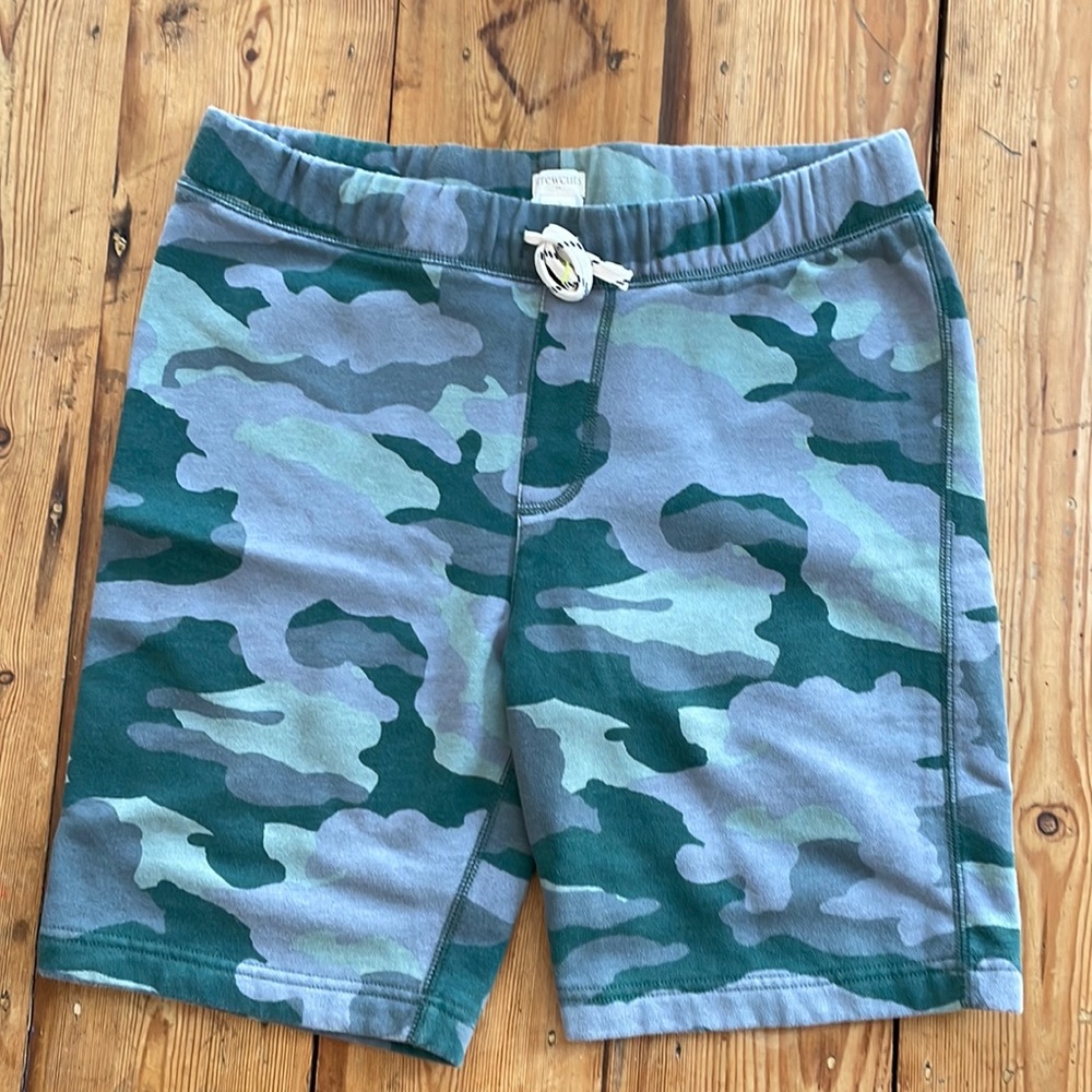 J. Crew boys camo sweat shorts, size 16. Washed but never worn!